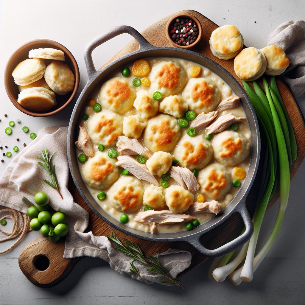 One-Pot Chicken and Dumplings with Fluffy Biscuit Bliss
