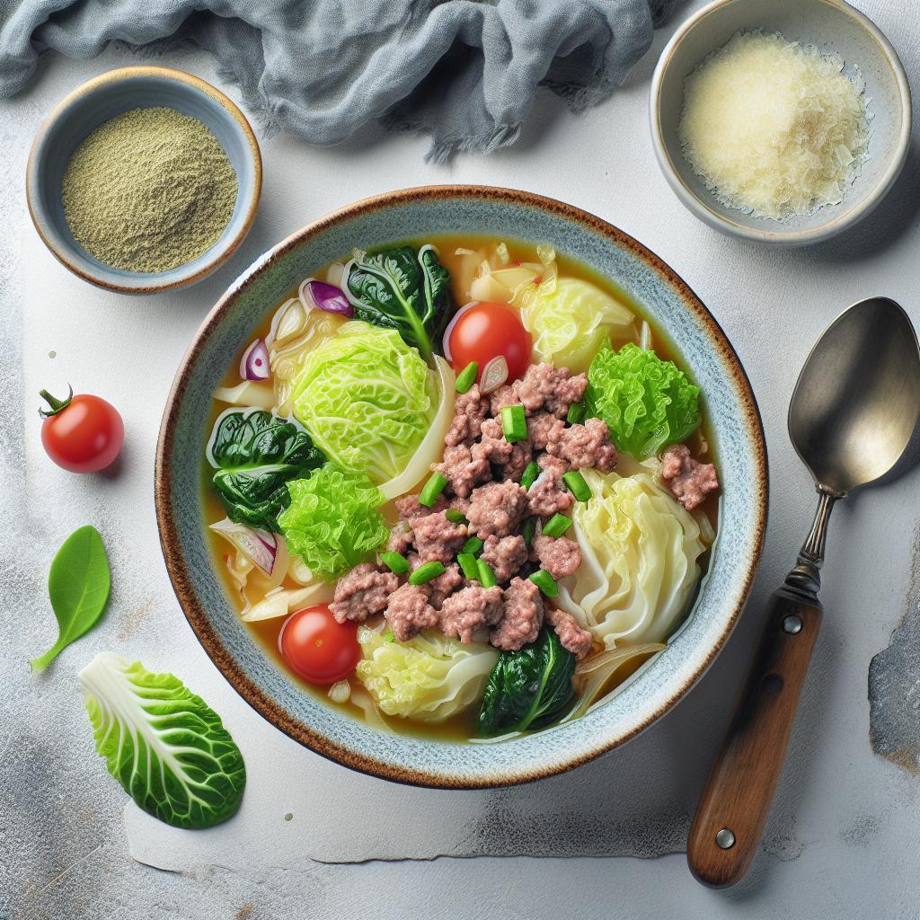 Hearty Keto Cabbage Soup: Savory Ground Beef Delight