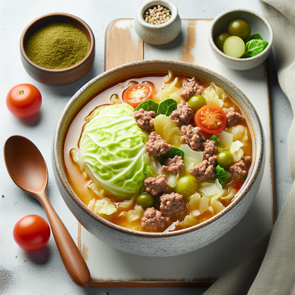 Hearty Keto Cabbage Soup: Savory Ground Beef Delight