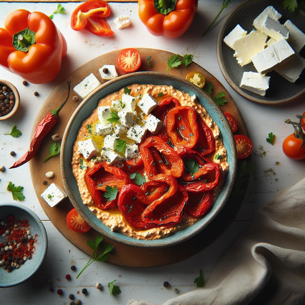 Bold & Creamy Roasted Red Pepper and Feta Dip Delight