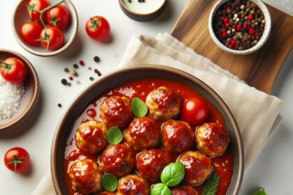 Savory Turkey Meatballs Simmered in Rich Tomato Sauce