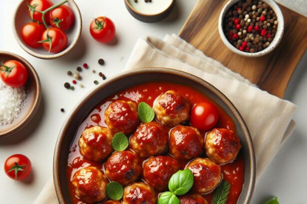 Savory Turkey Meatballs Simmered in Rich Tomato Sauce