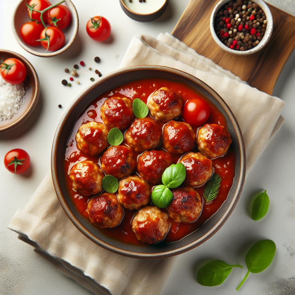 Savory Turkey Meatballs Simmered in Rich Tomato Sauce