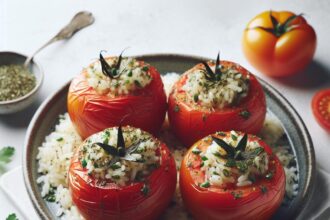 Herb-Infused Rice-Stuffed Tomatoes: A Flavorful Delight