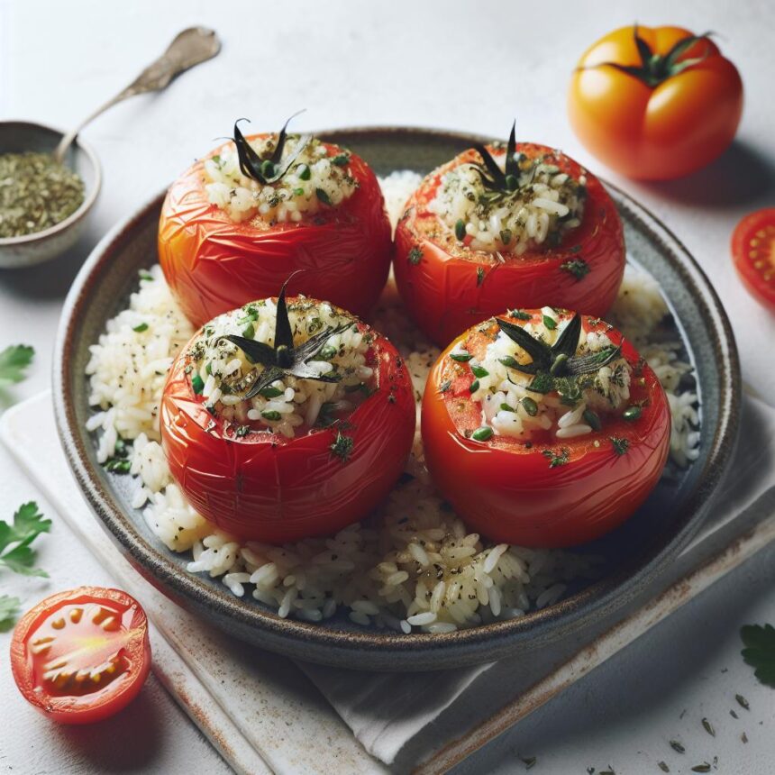Herb-Infused Rice-Stuffed Tomatoes: A Flavorful Delight