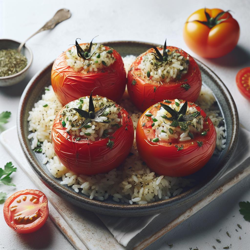 Herb-Infused Rice-Stuffed Tomatoes: A Flavorful Delight