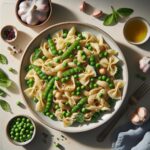Velvety Garlic Pasta with Sweet Peas: A Creamy Delight