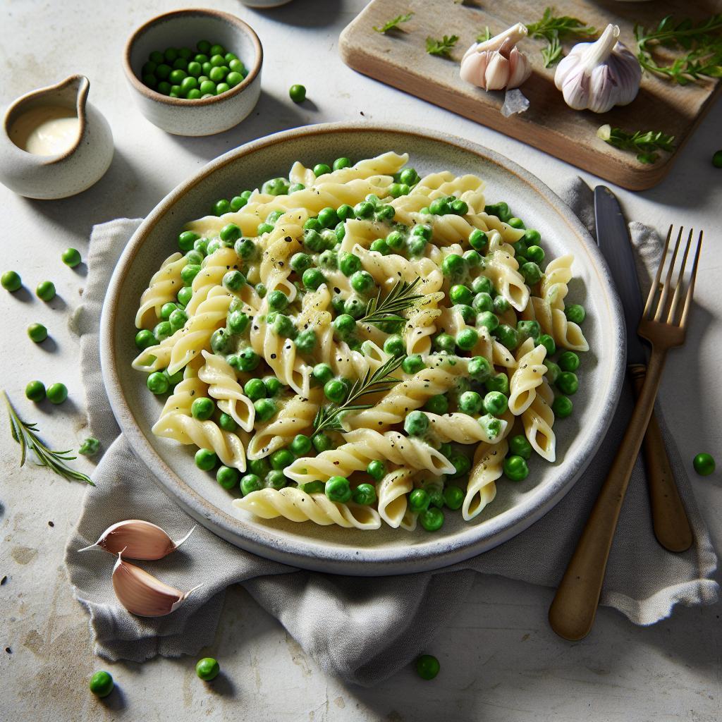 Creamy Garlic Pasta with Peas: A Comforting Green Delight