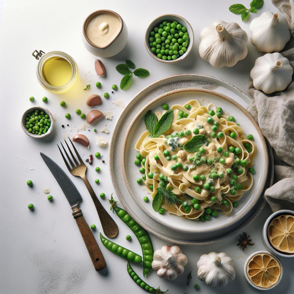 Creamy Garlic Pasta with Peas: A Comforting Green Delight