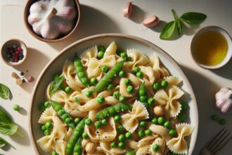 Velvety Garlic Pasta with Sweet Peas: A Creamy Delight