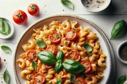 Savory Creamy Tomato Pasta with Fresh Basil Delight