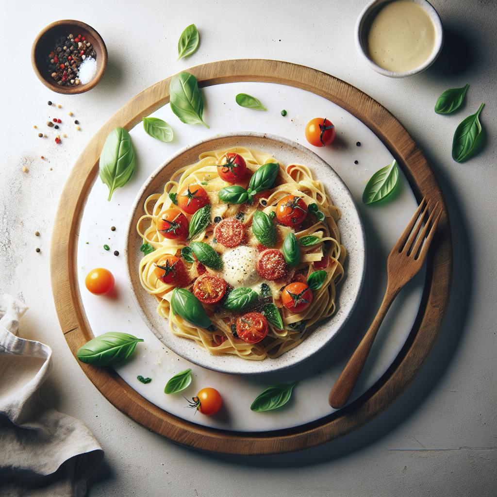 Savory Creamy Tomato Pasta with Fresh Basil Delight